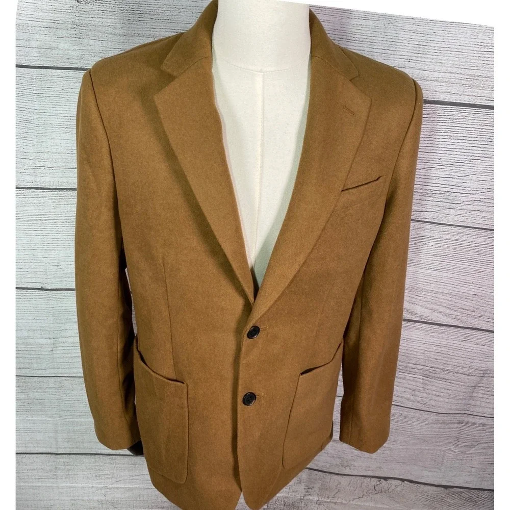 Banana Republic Blazer Mens 38R Beige Wool Blend Tailored Fit Sport‎ Coat Jacket